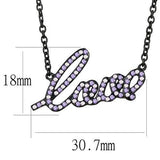 IP Black(Ion Plating) Stainless Steel Chain Pendant with AAA Grade CZ  in Multi Color