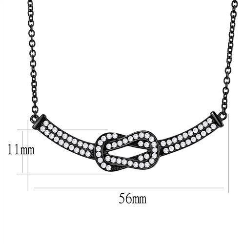 IP Black(Ion Plating) Stainless Steel Chain Pendant with AAA Grade CZ  in Clear