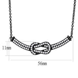 IP Black(Ion Plating) Stainless Steel Chain Pendant with AAA Grade CZ  in Clear