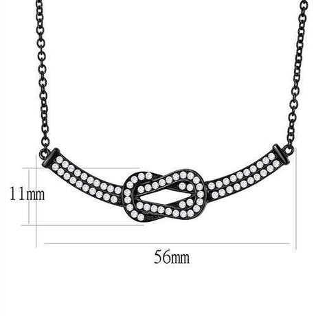 IP Black(Ion Plating) Stainless Steel Chain Pendant with AAA Grade CZ  in Clear