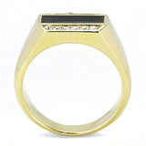 IP Gold(Ion Plating) Stainless Steel Ring with AAA Grade CZ  in Clear