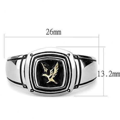 Two-Tone IP Gold (Ion Plating) Stainless Steel Ring with Epoxy  in Jet