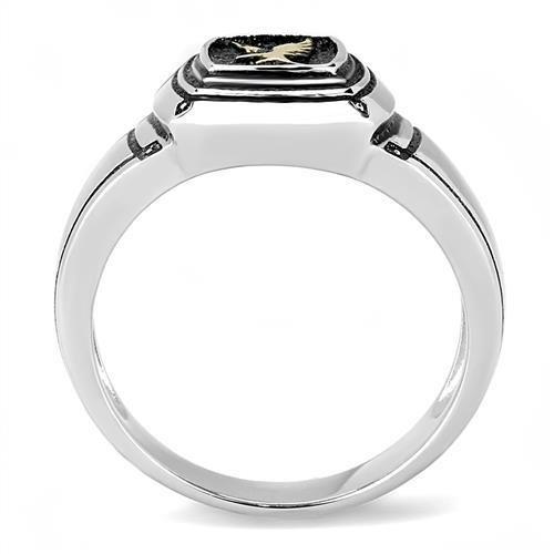 Two-Tone IP Gold (Ion Plating) Stainless Steel Ring with Epoxy  in Jet