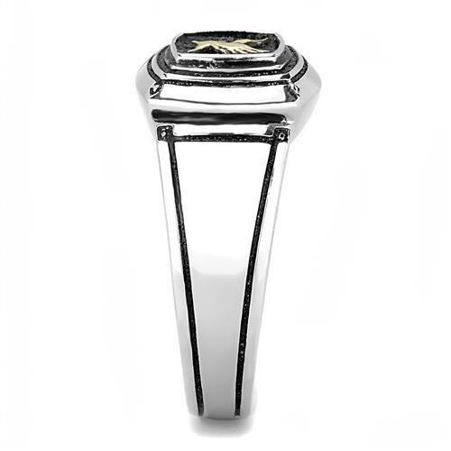 Two-Tone IP Gold (Ion Plating) Stainless Steel Ring with Epoxy  in Jet