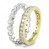 Two-Tone IP Gold (Ion Plating) Stainless Steel Ring with AAA Grade CZ  in Clear