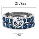 High polished (no plating) Stainless Steel Ring with AAA Grade CZ  in Clear