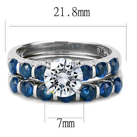 High polished (no plating) Stainless Steel Ring with AAA Grade CZ  in Clear