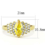 IP Gold(Ion Plating) Stainless Steel Ring with AAA Grade CZ  in Topaz