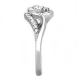 High polished (no plating) Stainless Steel Ring with AAA Grade CZ  in Clear