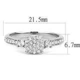 TK3248 High polished (no plating) Stainless Steel Ring with Top Grade Crystal in Clear