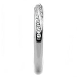 High polished (no plating) Stainless Steel Ring with AAA Grade CZ  in Clear