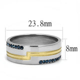 Two-Tone IP Gold (Ion Plating) Stainless Steel Ring with Top Grade Crystal  in Montana