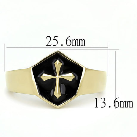 IP Gold(Ion Plating) Stainless Steel Ring with Epoxy  in Jet