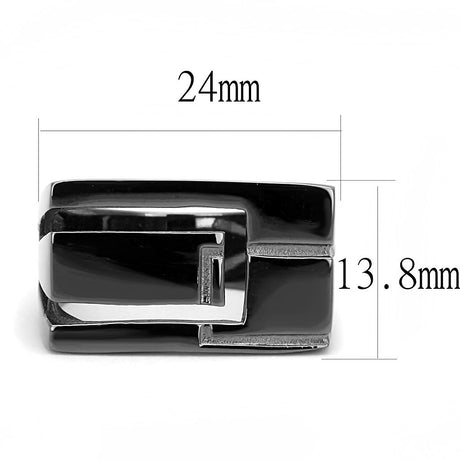 IP Light Black  (IP Gun) Stainless Steel Ring with No Stone