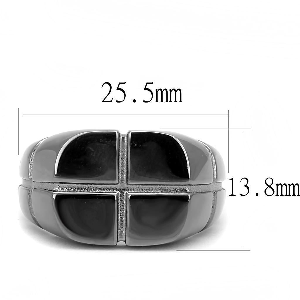 IP Light Black  (IP Gun) Stainless Steel Ring with No Stone