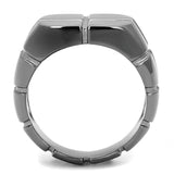 IP Light Black  (IP Gun) Stainless Steel Ring with No Stone