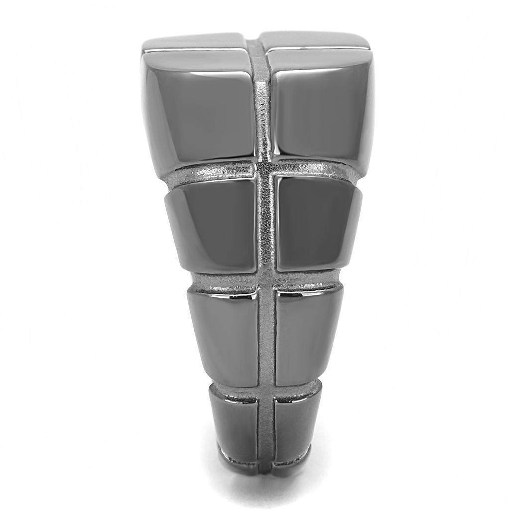 IP Light Black  (IP Gun) Stainless Steel Ring with No Stone
