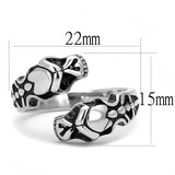 High polished (no plating) Stainless Steel Ring with Epoxy  in Jet