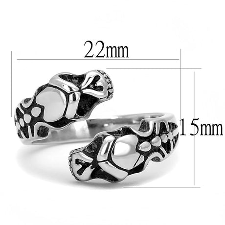 High polished (no plating) Stainless Steel Ring with Epoxy  in Jet