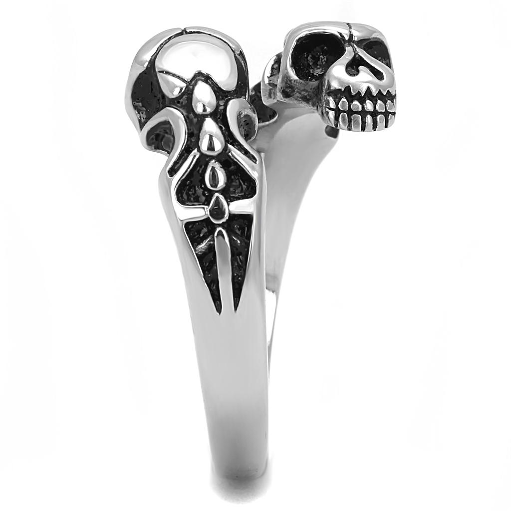 High polished (no plating) Stainless Steel Ring with Epoxy  in Jet