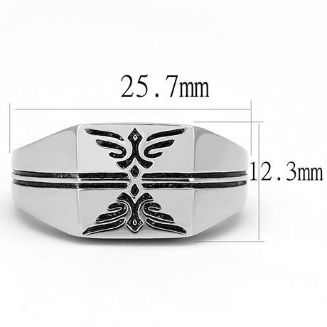 High polished (no plating) Stainless Steel Ring with Epoxy  in Jet