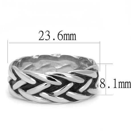 High polished (no plating) Stainless Steel Ring with Epoxy  in Jet