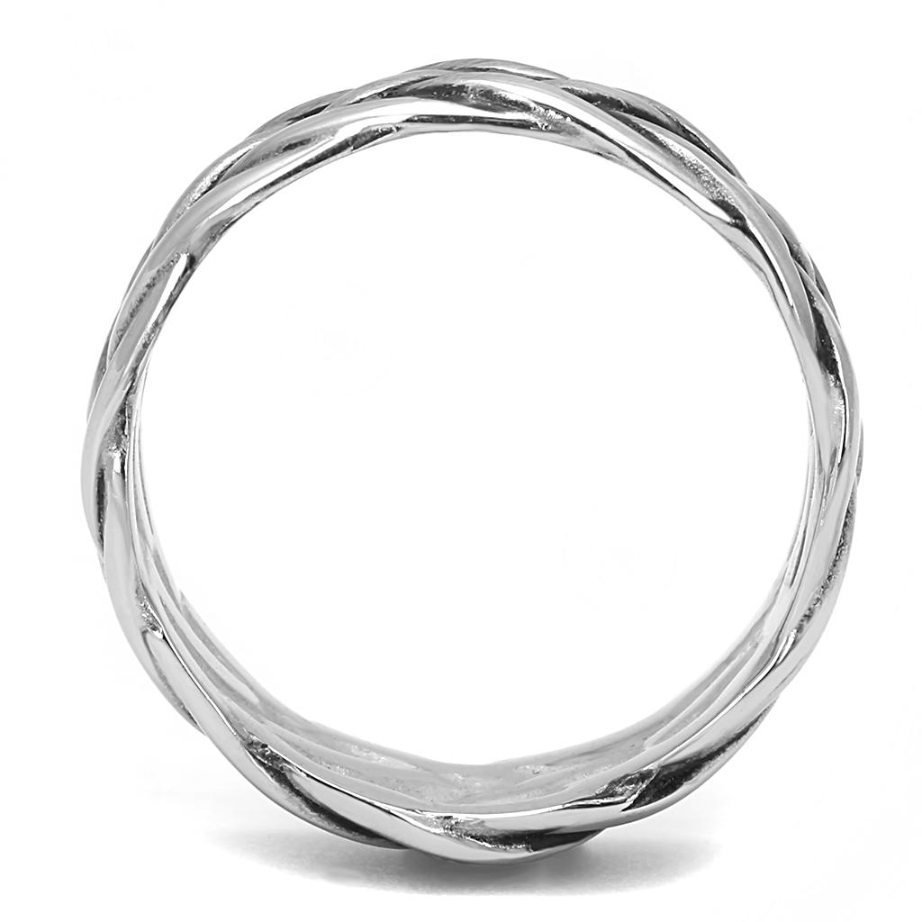 High polished (no plating) Stainless Steel Ring with Epoxy  in Jet