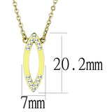 IP Gold(Ion Plating) Stainless Steel Necklace with Top Grade Crystal  in Clear