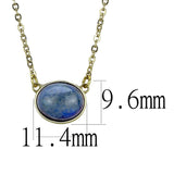 IP Gold(Ion Plating) Stainless Steel Necklace with Precious Stone Lapis in Montana