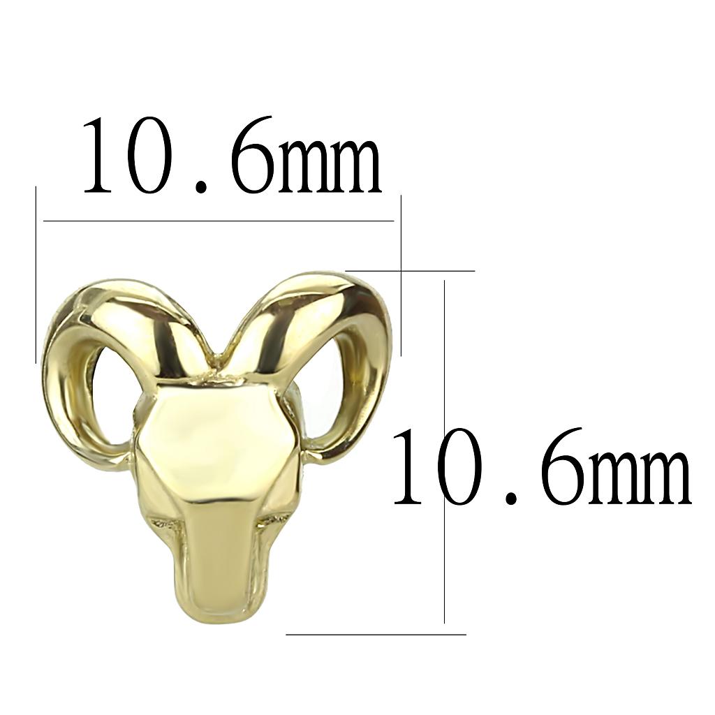 IP Gold(Ion Plating) Stainless Steel Earrings with No Stone