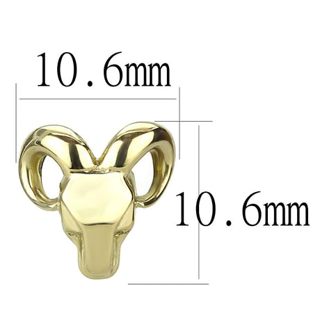 IP Gold(Ion Plating) Stainless Steel Earrings with No Stone