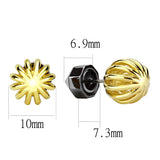 IP Gold+ IP Black (Ion Plating) Stainless Steel Earrings with No Stone