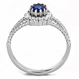 High polished (no plating) Stainless Steel Ring with Synthetic Synthetic Glass in Montana