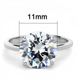 High polished (no plating) Stainless Steel Ring with AAA Grade CZ  in Clear