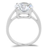 High polished (no plating) Stainless Steel Ring with AAA Grade CZ  in Clear