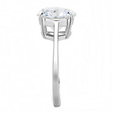 High polished (no plating) Stainless Steel Ring with AAA Grade CZ  in Clear
