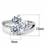 High polished (no plating) Stainless Steel Ring with AAA Grade CZ  in Clear