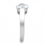 High polished (no plating) Stainless Steel Ring with AAA Grade CZ  in Clear