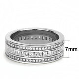 High polished (no plating) Stainless Steel Ring with AAA Grade CZ  in Clear