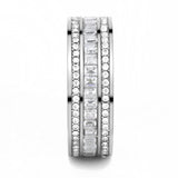 High polished (no plating) Stainless Steel Ring with AAA Grade CZ  in Clear