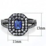IP Black(Ion Plating) Stainless Steel Ring with Synthetic Synthetic Glass in Montana