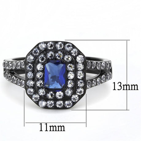 IP Black(Ion Plating) Stainless Steel Ring with Synthetic Synthetic Glass in Montana
