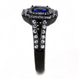 IP Black(Ion Plating) Stainless Steel Ring with Synthetic Synthetic Glass in Montana