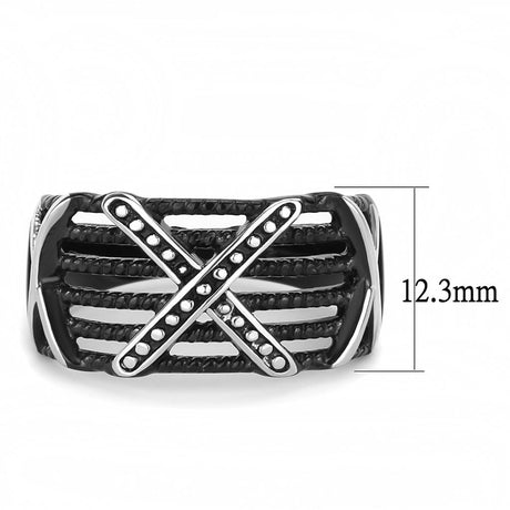 IP Black(Ion Plating) Stainless Steel Ring with No Stone