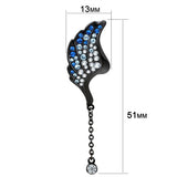IP Black(Ion Plating) Stainless Steel Earrings with Top Grade Crystal  in Multi Color