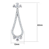 High polished (no plating) Stainless Steel Earrings with AAA Grade CZ  in Clear