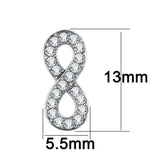 High polished (no plating) Stainless Steel Earrings with AAA Grade CZ  in Clear