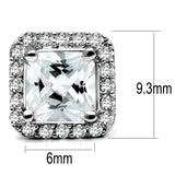 High polished (no plating) Stainless Steel Earrings with AAA Grade CZ  in Clear
