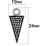 Two-Tone IP Black (Ion Plating) Stainless Steel Earrings with Top Grade Crystal  in Clear