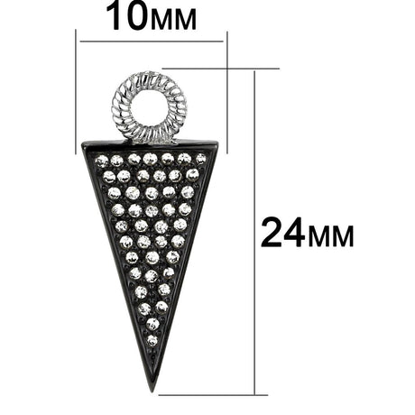 Two-Tone IP Black (Ion Plating) Stainless Steel Earrings with Top Grade Crystal  in Clear